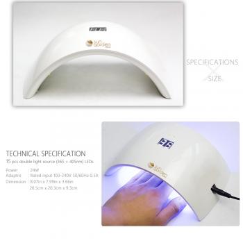 LED/DUAL Lampe SUN9s weiss- 24W - mit Sensor, ohne Bodenplatte - für Gel und Gellack Lichthärtungsgerät für Naildesign