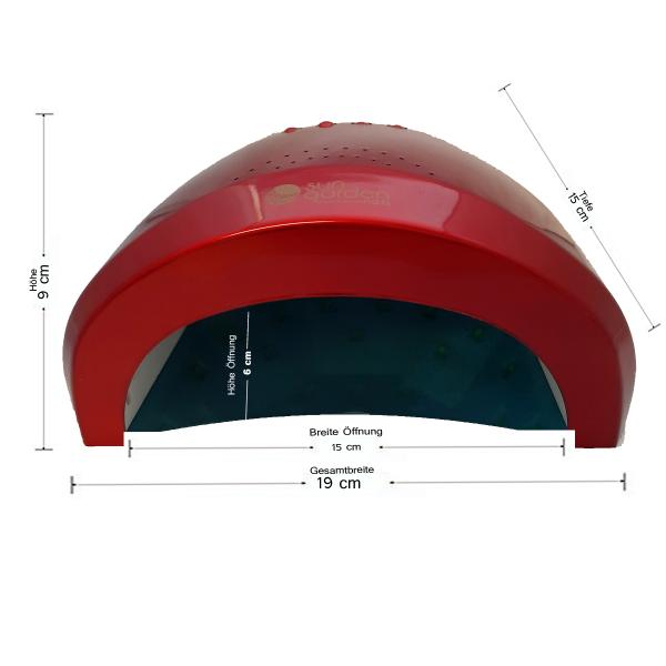 UV LED Lampe Sun1 Rot Metallic 48 W für Gel, Gellack mit Sensor und Timer, Lichthärtungsgerät für Naildesign